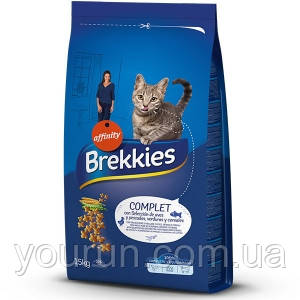 Brekkies Cat Complet - повноцінний корм для котів з м'ясом, рибою, овочами та таурином 15кг, фото 1