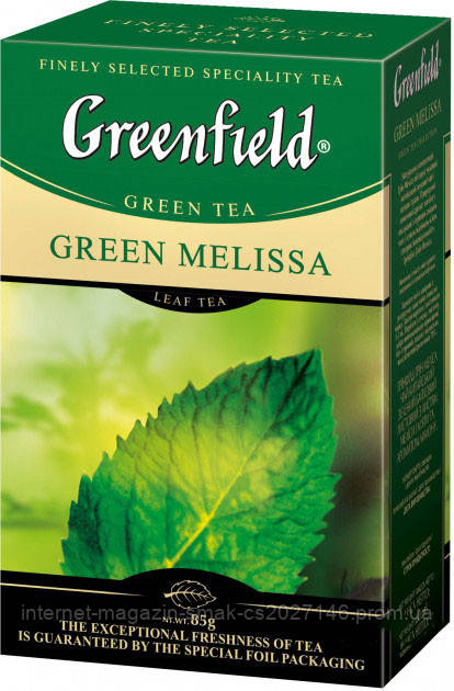 Чай Greenfield Green Melissa / Грінфілд зелений з мелісою, 100г