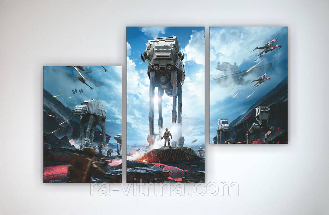 Картина для фаната Звездные войны Star Wars 90х60 из 3х модулей