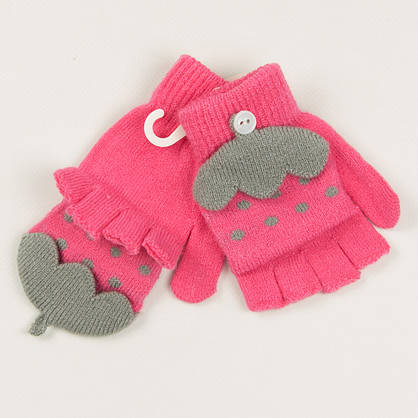 Оптом мітенки з накидкою для дівчаток віку 3-5 років - 19-7-45, фото 2