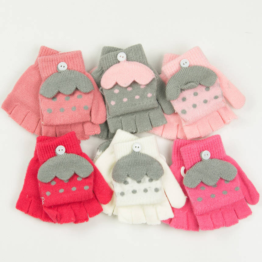 Оптом мітенки з накидкою для дівчаток віку 3-5 років - 19-7-45, фото 1