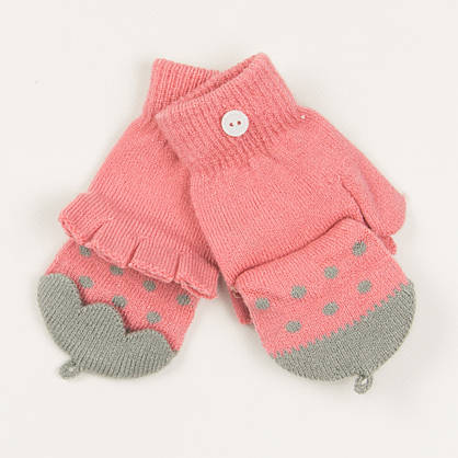 Оптом мітенки з накидкою для дівчаток віку 3-5 років - 19-7-45, фото 3