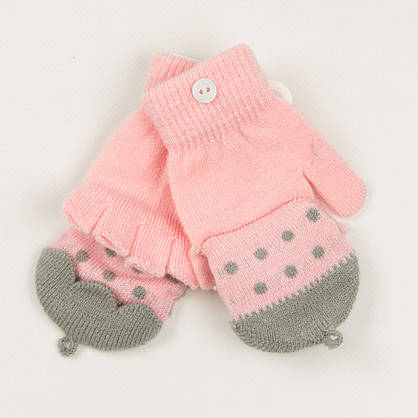 Оптом мітенки з накидкою для дівчаток віку 3-5 років - 19-7-45, фото 5