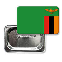 Закатной значок "Флаг Замбии"
