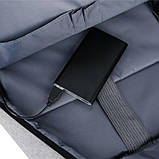Рюкзак чоловічий міський для ноутбука з USB портом (чорний), фото 10