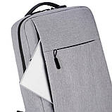 Рюкзак чоловічий міський для ноутбука з USB портом (чорний), фото 7