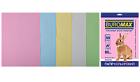 Бумага А4 цветная PASTEL 5цветов, 50л, 80г/м2