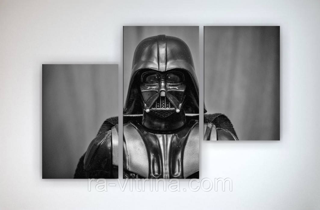 Картина модульная на холсте Звездные войны Star Wars Дарт Вейдер Darth Vader 90х60 из 3х частей