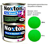 Люминесцентная краска Noxton для дерева, фасовка 0,5 л. Цвет Зеленый
