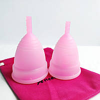 Менструальные чаши S и L из медицинского силикона с мешочком для хранения