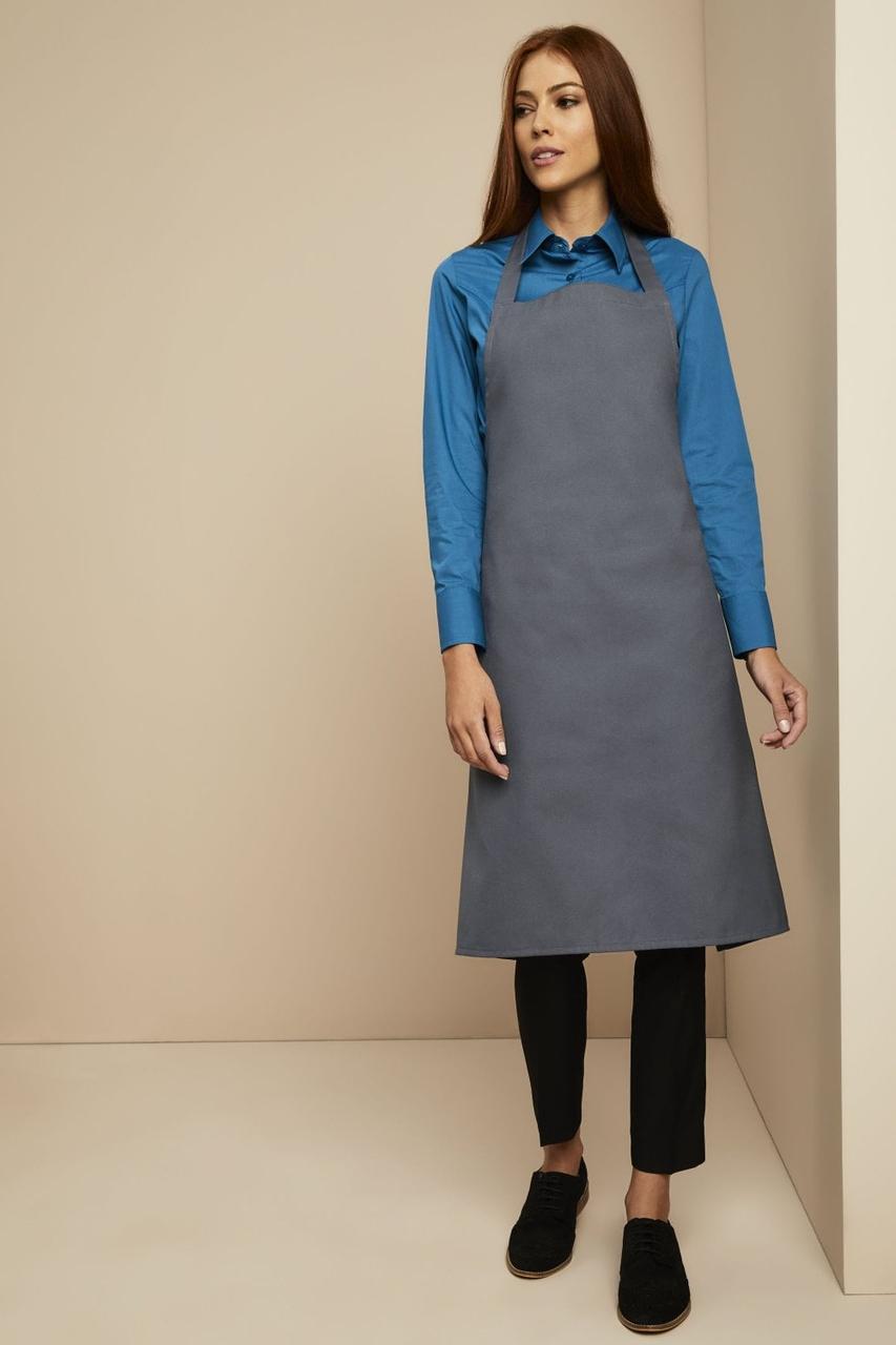 Фартух рекламний із нагрудником довгий темно-сірий Atteks — 00224