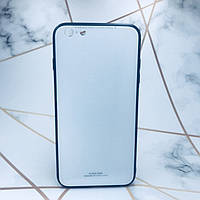 Силиконовый чехол Glass case со стеклянной задней панелью на iPhone 6 Plus/6s Plus :: Белый