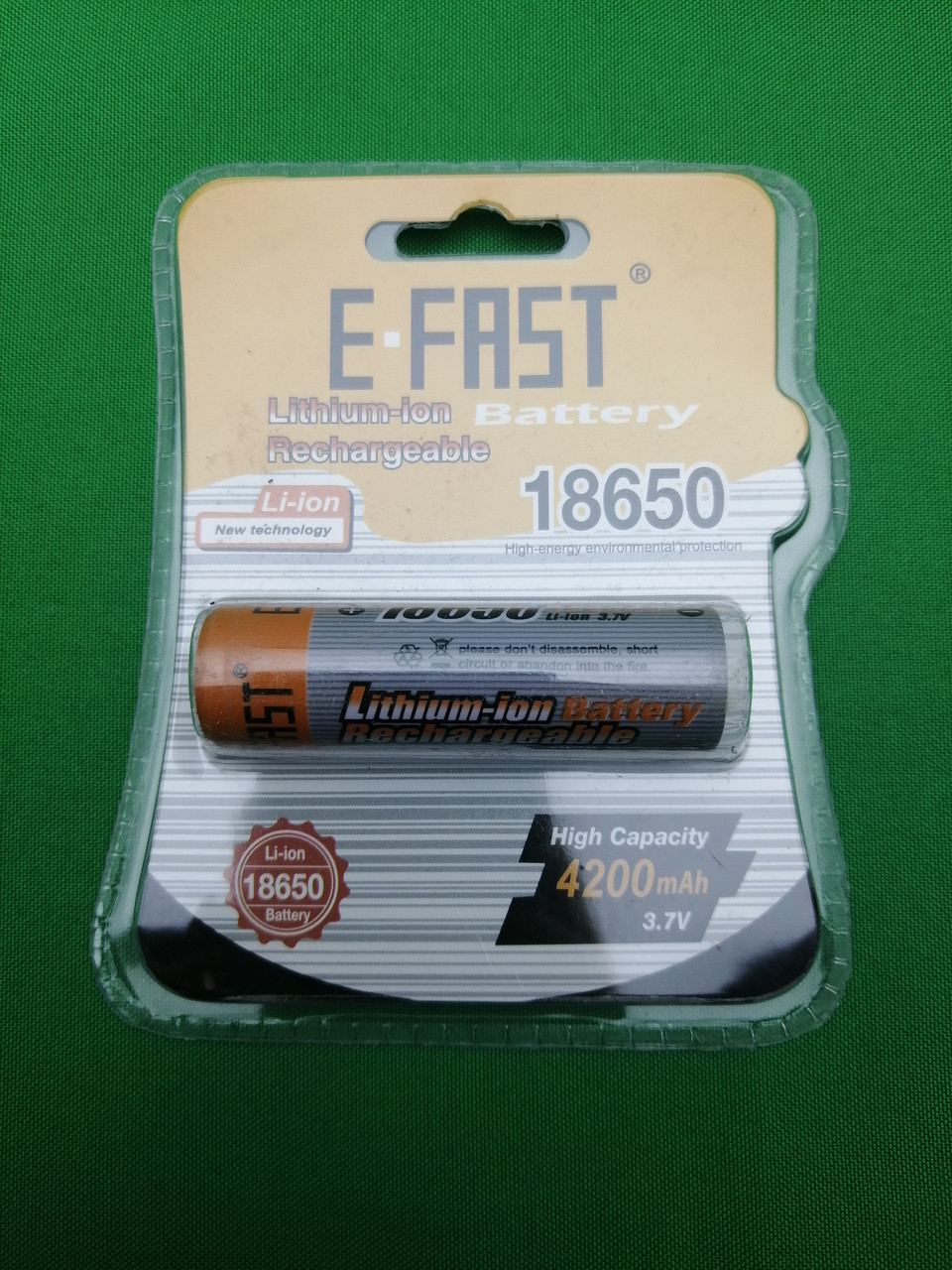 Акумулятор 18650 E-FAST 4200мАч 3,7 В Li-Ion, фото 1