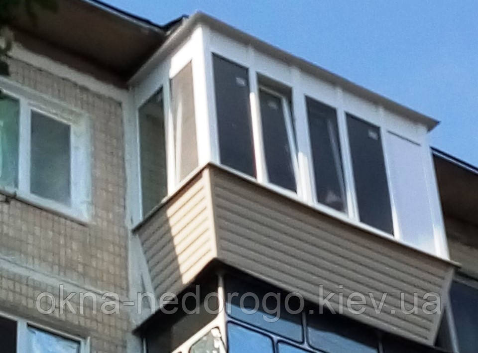 Балкон під ключ з виносом по підвіконню /3500х1450х1450 мм/