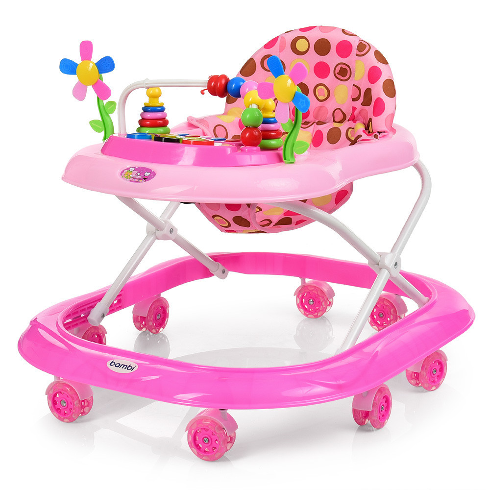 Ходунки дитячі Bambi M 3619 (музика, ігрова панель, силіконові колеса, регулювання по висоті)