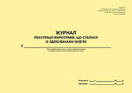 Журнал реєстрації мікротравм, що сталися із здобувачами освіти