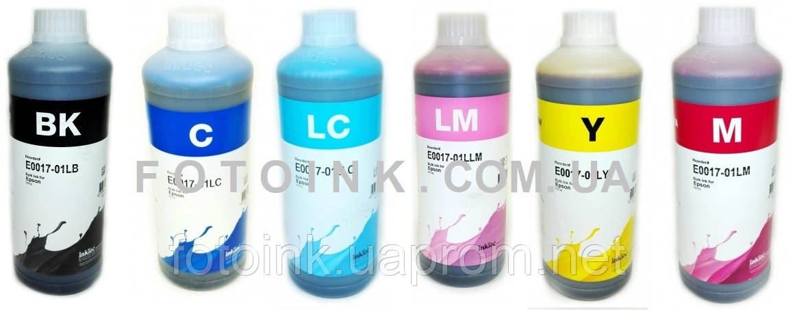 Літрові чорнила InkTec E0017 для Epson L1800, L800, L805, L810, L850, L8050, L18050 (6 х 1000мл)