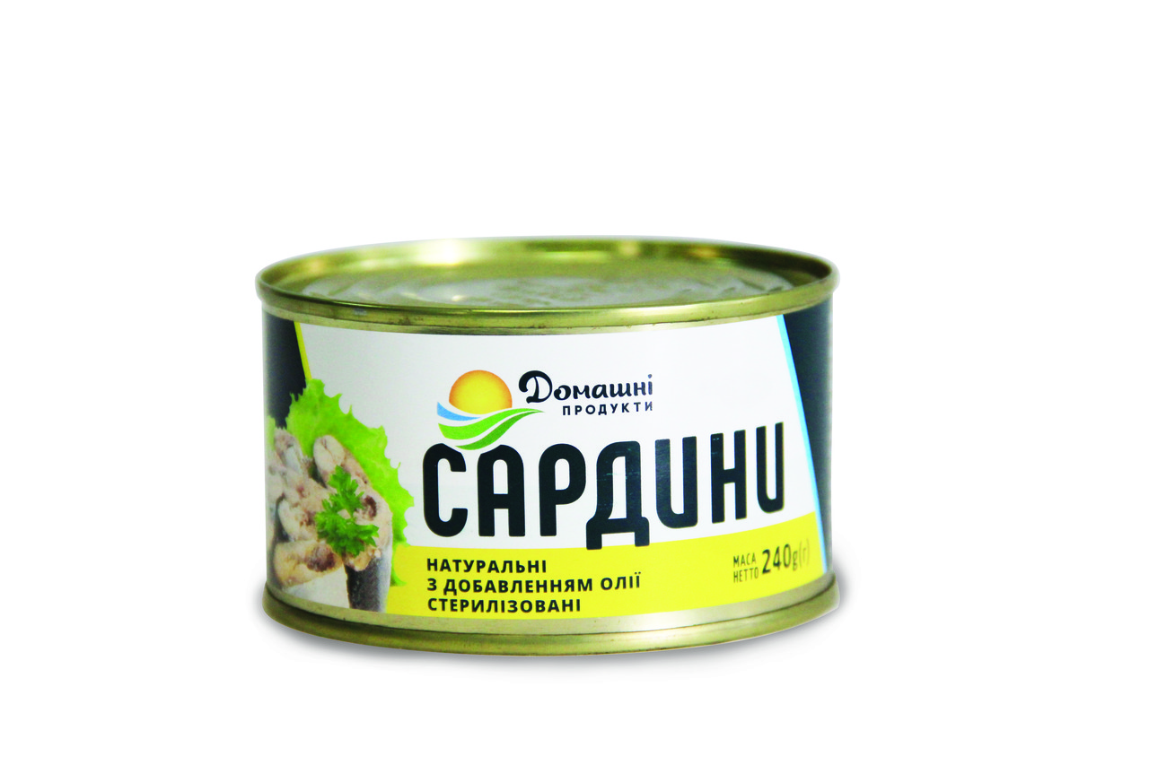 Консерва Домашні продукти 240г Сардинії в олії ж/б