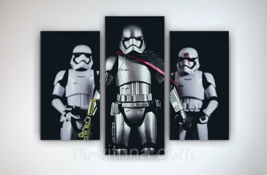 Ьный подарок для фаната картина модульная на холсте Звездные войны Star Wars Штурмовик 90х70