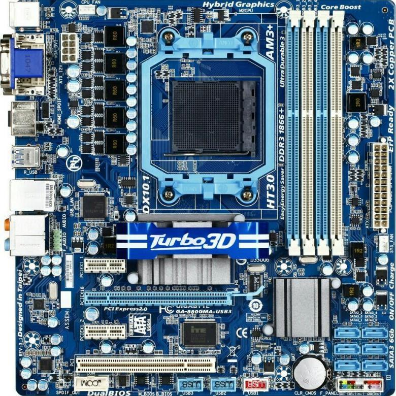 ТОПОВА Плата AMD SAM3 AM3+ GIGABYTE GA-880GMA-USB3 на DDR3 c HDMI! Розуміє ВСІ 2-6 ЯДЕРНІ ПРОЦИ + FX 125W