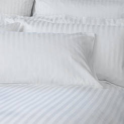 Комплект постільної білизни для готелів двоспальний страйп-сатин 2,0 білий