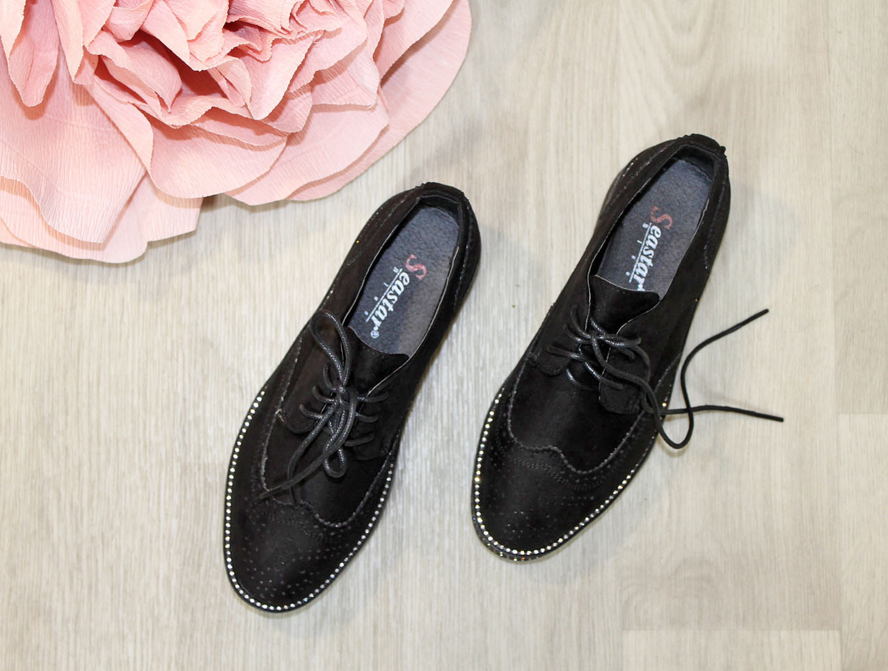 Туфлі на дівчинку підлітка Оксфорди чорні, фото 1