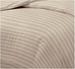 Комплект постільної білизни Євро страйп-сатин Беж Укр Юг Текстиль
