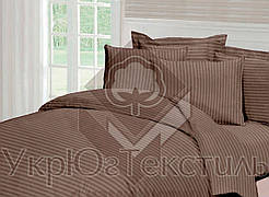 Комплект постельного белья полуторный страйп-сатин УкрЮгТекстиль коричневый