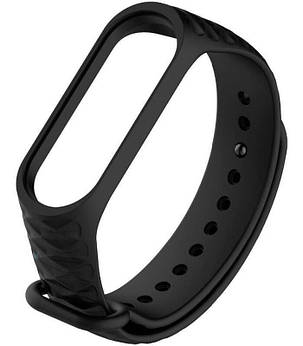 Силіконовий ремінець для Xiaomi Mi Band 3/4 rhombus black, фото 2