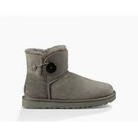 Угги женские UGG Australia Mini Bailey Button II Grey. Угги женские мини с пуговицей Серого цвета. 36