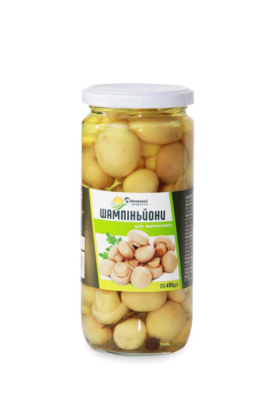 Шампіньйони Домашні продукти мариновані 480г цілі
