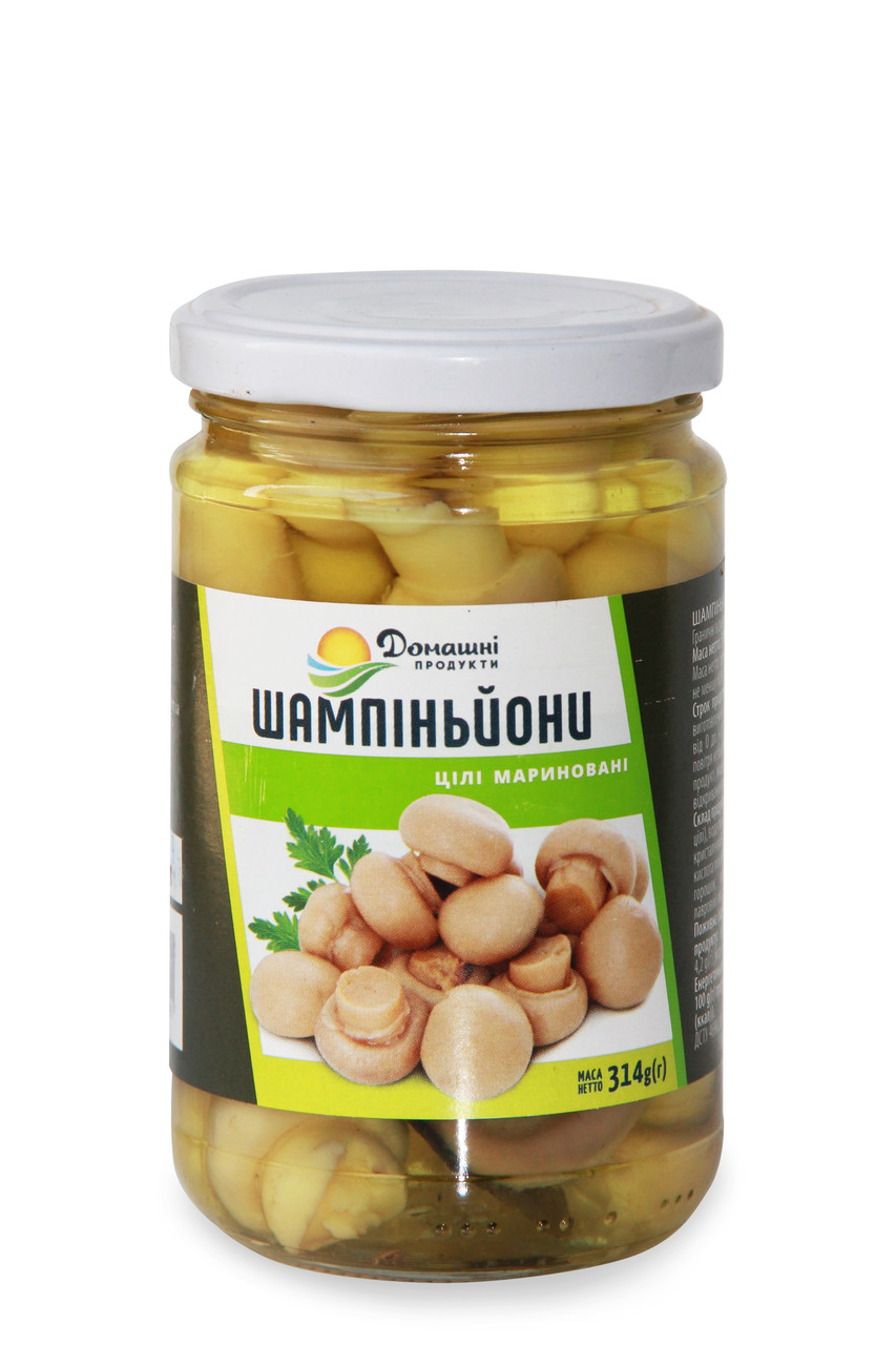 Шампіньйони Домашні продукти 314г мариновані цілі