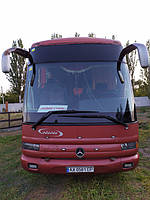 Производство и замена лобового стекла триплекс на автобусе Mercedes Benz O404 Noge Touring в Никополе (Украина). 6