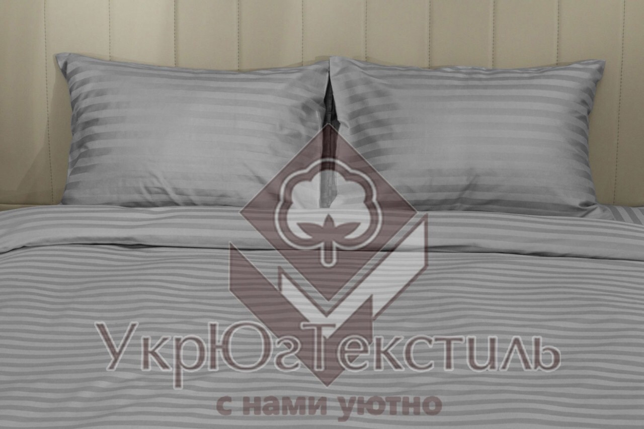 Постільна білизна двоспальний страйп-сатин УкрЮгТекстиль графіт