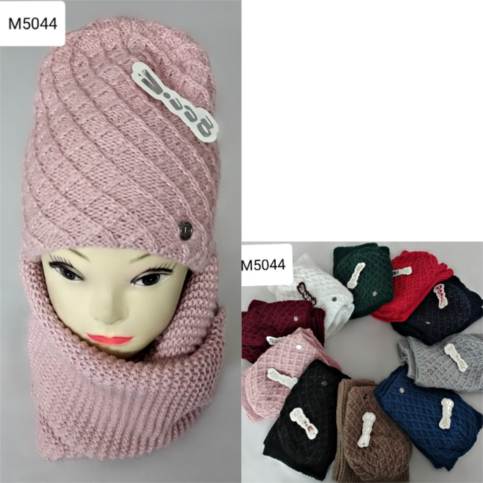 КОМПЛЕКТ ЖІНОЧИЙ-ПІДЛІТКОВИЙ ШАПКА+ХОМУТ,МАРС, ФЛІС, РОЗМІР ВІЛЬНИЙ