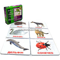 Подарунковий набір ломінованих карток Домана Світ тварин Випуск 1 Вундеркінд з пелюшок укр мова, фото 2