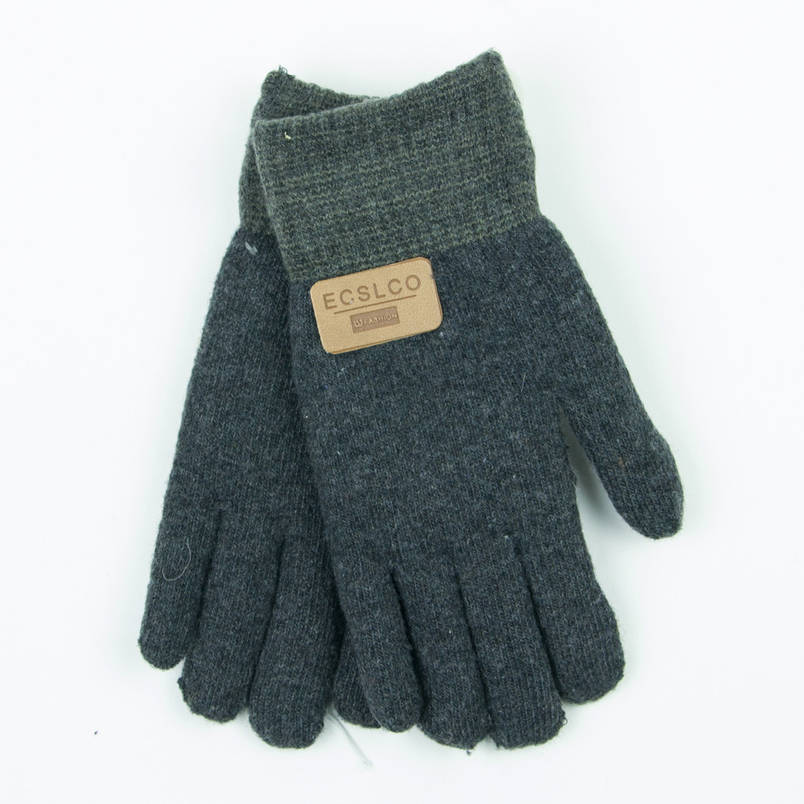 Подвійні вовняні рукавички для хлопчика 4-6 років - 19-7-19 - Темно-сірий, фото 1