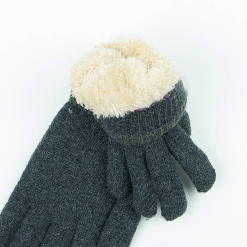 Подвійні вовняні рукавички для хлопчика 4-6 років - 19-7-19 - Темно-сірий, фото 2