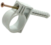 Обойма для трубы кабелю D 18-20 з ударним шурупом (внутр. уп. 50шт)(35/10ящ) ТМ СПЕКТР LUX