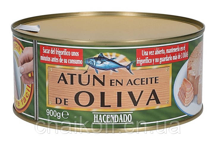 Тунець в оливковій олії Hacendado Atun en Aceite de Oliva 900 м (шт)