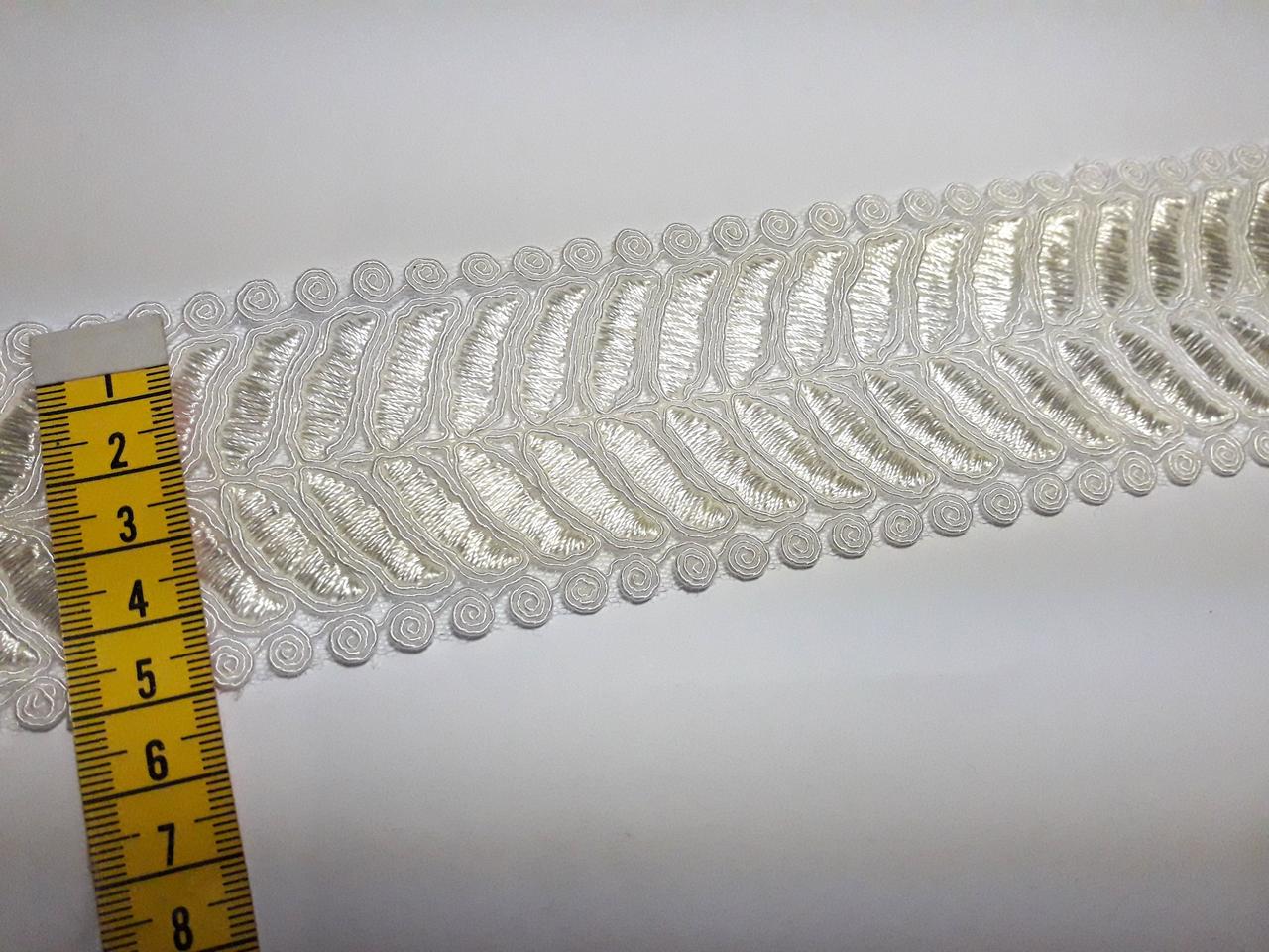 Мереживо кружево на метраж вставка на сітці весільне 5 см. Молочне, айворі. Ціна за 1 метр.