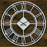 Настенные Часы металлические Glozis London White Лондон белые (50х50 см) [Металл, Открытые, Цвета]