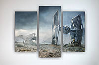 Идея для современного интерьера картина на холсте Звездные войны Star Wars 90х60 из 3х частей