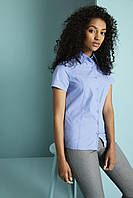 Сорочка для офіціанта жіноча блакитна з коротким рукавом Atteks — 02322