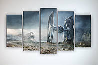 Картина модульная на холсте сюжет Звездные войны Star Wars 125х70 из 5 частей