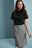 Рубашка для официанта женская с потайной планкой и коротким рукавом , черная Atteks - 02323