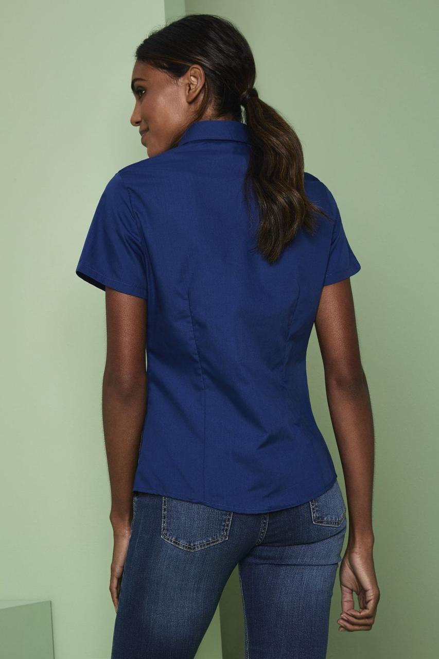 Рубашка для официанта женская темно-синяя с коротким рукавом Atteks - 02324 - фото 3 - id-p1043244972
