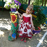 Дитяча сукня видовжене ззаду на зростання Винно-червона на 5-6 років, фото 8