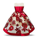 Дитяча сукня видовжене ззаду на зростання Винно-червона на 5-6 років, фото 4