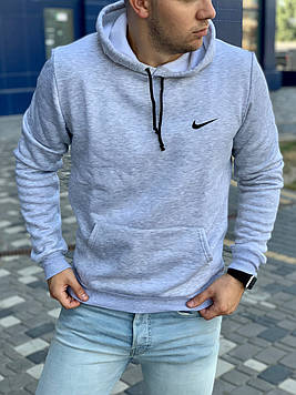 Тепла зимова чоловіча толстовка з модною емблемою, кенгурушка худі з капюшоном (кофта, паєта батнік на флісі)